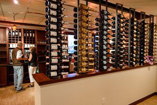 Vigilant's beautiful metal wine racks. Photo by Ron Richter